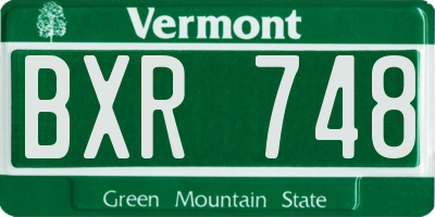 VT license plate BXR748