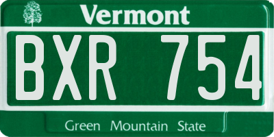 VT license plate BXR754