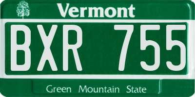 VT license plate BXR755