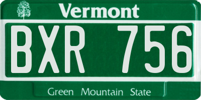 VT license plate BXR756