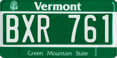 VT license plate BXR761