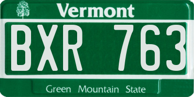 VT license plate BXR763