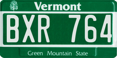 VT license plate BXR764