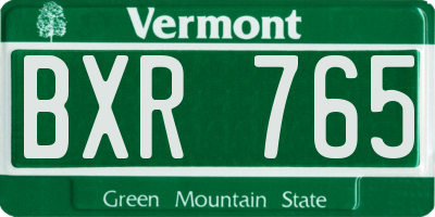 VT license plate BXR765