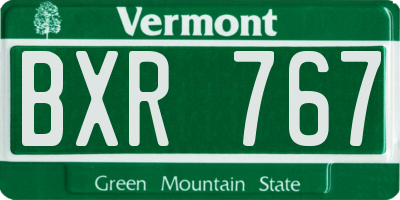 VT license plate BXR767