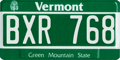 VT license plate BXR768