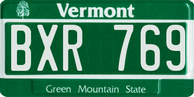 VT license plate BXR769