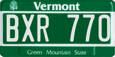VT license plate BXR770