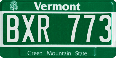VT license plate BXR773