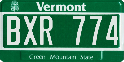 VT license plate BXR774