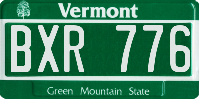 VT license plate BXR776