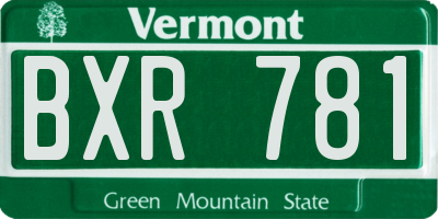 VT license plate BXR781