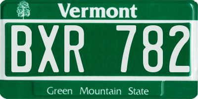 VT license plate BXR782