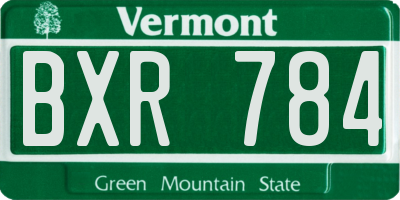 VT license plate BXR784