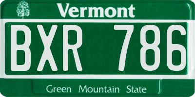 VT license plate BXR786