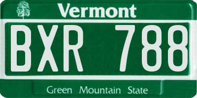 VT license plate BXR788