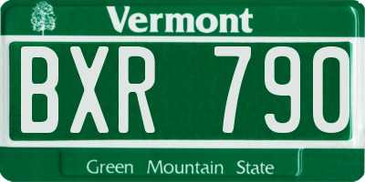VT license plate BXR790
