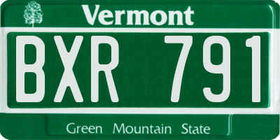 VT license plate BXR791