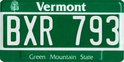 VT license plate BXR793