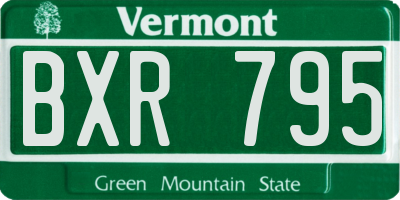 VT license plate BXR795