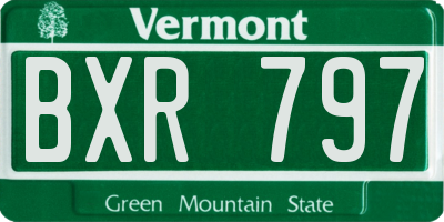 VT license plate BXR797