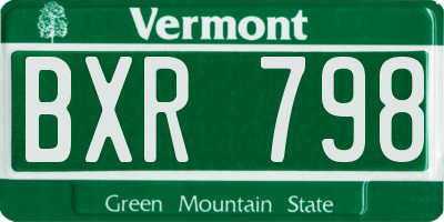 VT license plate BXR798