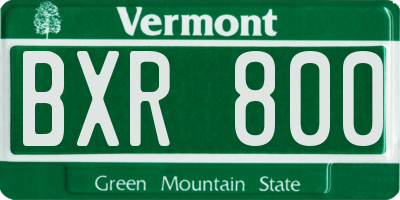 VT license plate BXR800