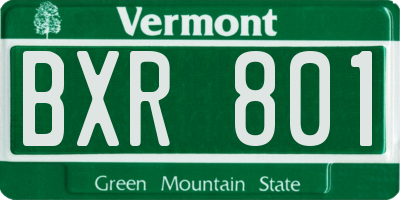 VT license plate BXR801