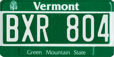 VT license plate BXR804