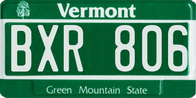 VT license plate BXR806