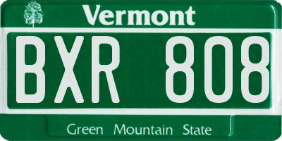 VT license plate BXR808
