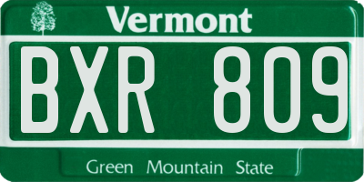 VT license plate BXR809