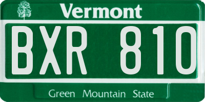 VT license plate BXR810