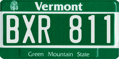 VT license plate BXR811