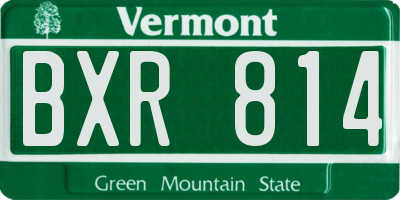 VT license plate BXR814