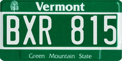 VT license plate BXR815
