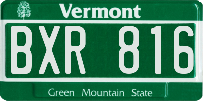 VT license plate BXR816