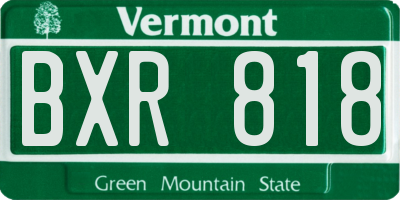 VT license plate BXR818