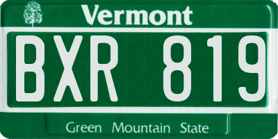 VT license plate BXR819