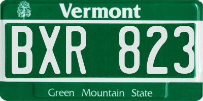 VT license plate BXR823