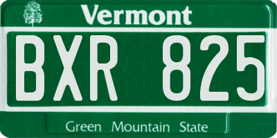 VT license plate BXR825