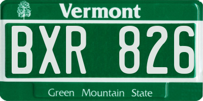 VT license plate BXR826