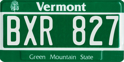 VT license plate BXR827