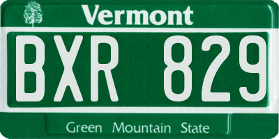 VT license plate BXR829
