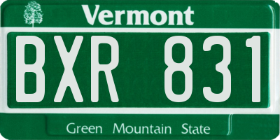 VT license plate BXR831