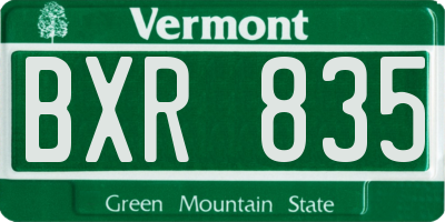VT license plate BXR835