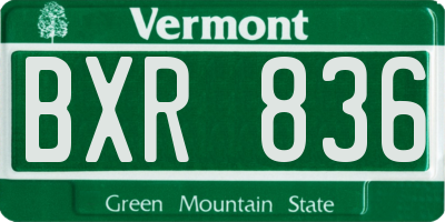 VT license plate BXR836