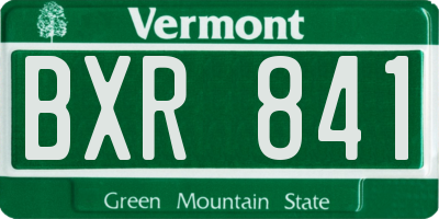 VT license plate BXR841