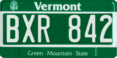 VT license plate BXR842