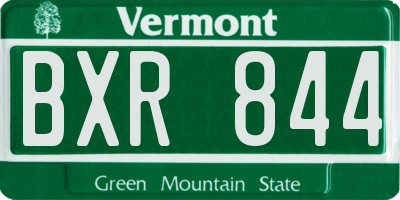 VT license plate BXR844